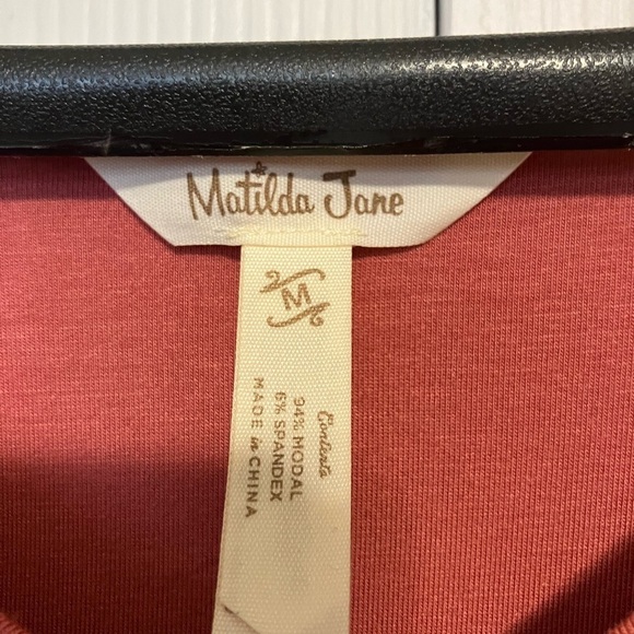 Matilda Jane Blouse Women’s Sz M Pink Button Tie Front Short Sleeves Casual Soft - Picture 3 of 5